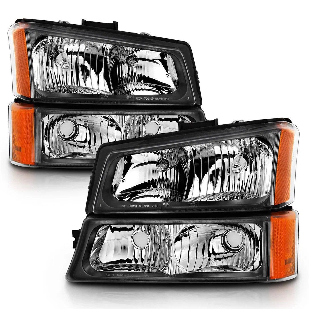 111452 – ANZO Headlight Assembly, 9005 Halogen High Beam/ 9006 Halogen Low Beam White Bulb With Amber Turn Signal Lig...